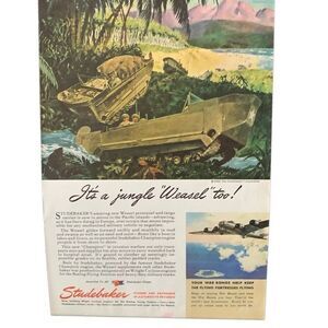 Vintage 1945 Studebaker Jingle Weasel Ad Advertisment